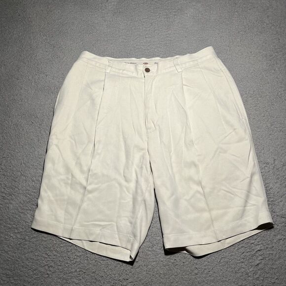 Tommy Bahama Shorts Mens 32 Beige Outdoor Silk Pleated Beach Good Casual - Picture 1 of 9